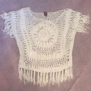 BEBE CROCHET BATHING SUIT COVERUP